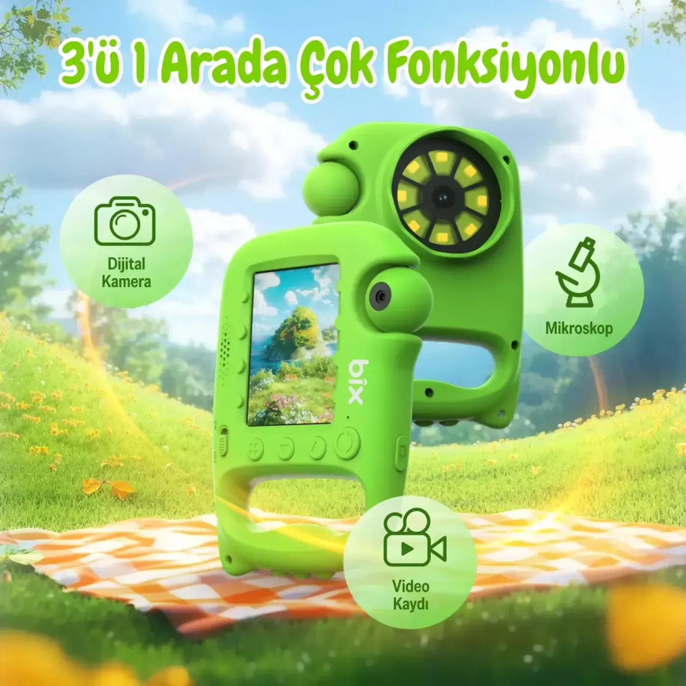 Bix Kids W1 900X Yakınlaştırmalı Taşınabilir Dijital — görsel 2