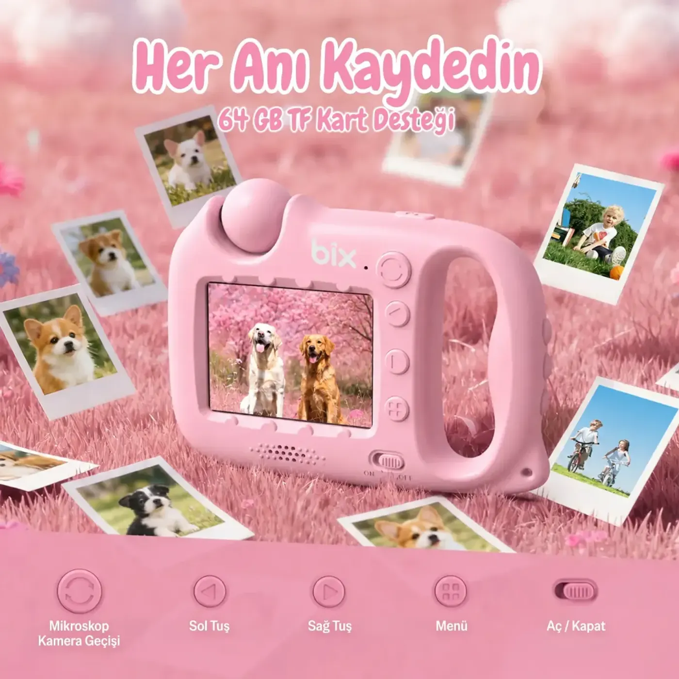 Bix Kids W1 900X Yakınlaştırmalı Taşınabilir Dijital — görsel 6